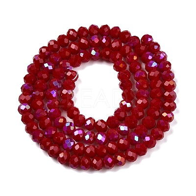 Electroplate Opaque Solid Color Glass Beads Strands EGLA-A044-P4mm-L02-1