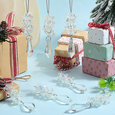 8Pcs Glass Pendants PALLOY-SP00008-1