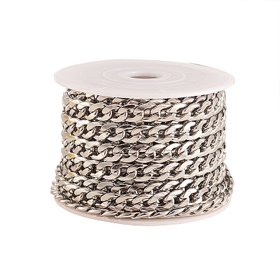 304 Stainless Steel Cuban Link Chains CHS-CJ0001-28P-1
