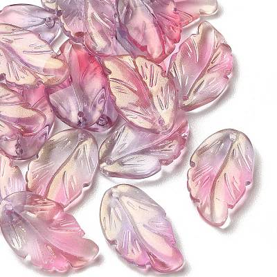Handmade Transparent Czech Lampwork Pendants LAMP-YW0001-15B-1