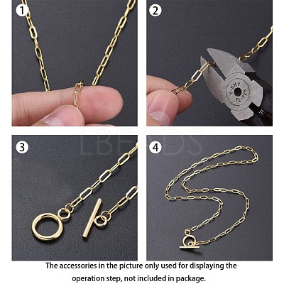 Soldered Brass Paperclip Chains CHC-G005-06G-1