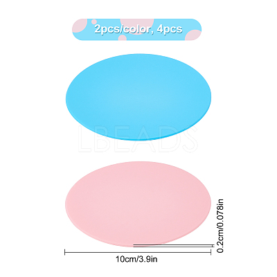 4Pcs 2 Colors Silicone Cup Mat AJEW-CP0004-40-1