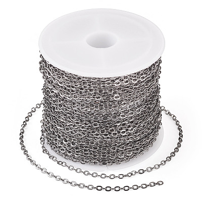 Brass Coated Iron Flat Cable Chains CH-TAC0007-02B-1