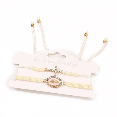 2Pcs Alloy Rhinestone Charm Bracelets for Women PW-WG418ED-03-1