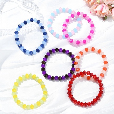 600Pcs 24 Colors Baking Paint Imitation Jade Glass Bead Strands DGLA-YW0001-29-1