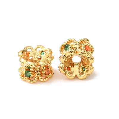 Brass Micro Pave Cubic Zirconia Beads CU-CBA54A3-02G-01-1