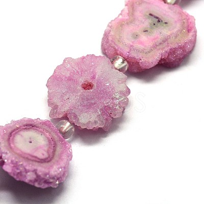 Natural Druzy Quartz Crystal Beads Strands G-F582-A-1