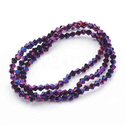 Electroplate Glass Beads Strands EGLA-J026-3mm-F17-1