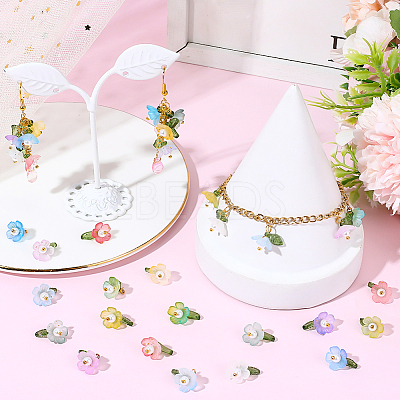 160Pcs 8 Colors Transparent Acrylic Pendants FIND-SC0021-53-1
