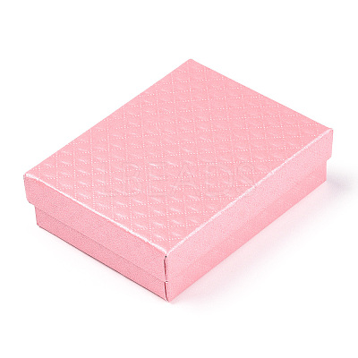 Rhombus Textured Cardboard Jewelry Boxes CBOX-T006-01K-1
