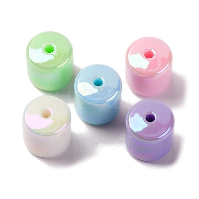 UV Plating Opaque Acrylic Beads MACR-F080-09-1