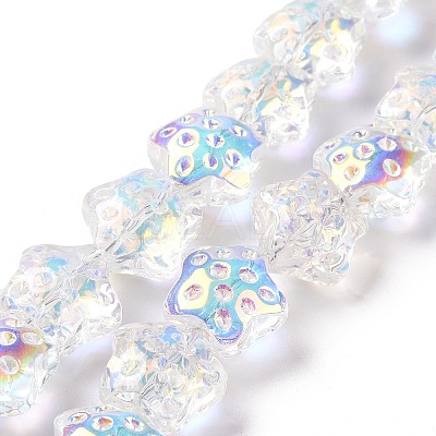 Transparent Electroplate Glass Beads Strands GLAA-C025-01D-1