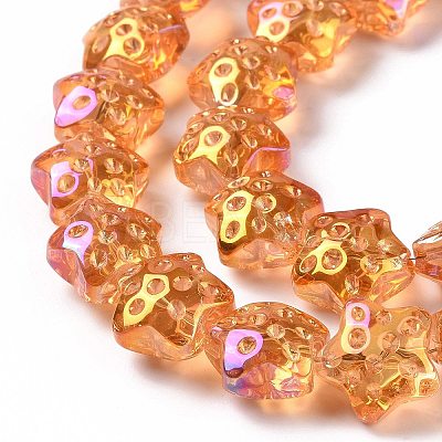 Transparent Electroplate Glass Beads Strands GLAA-C025-01J-1