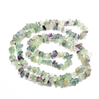 Natural Fluorite Chip Bead Strands G-M205-08-1