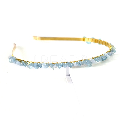 Natural Aquamarine Hair Bands PW-WGC1C33-06-1