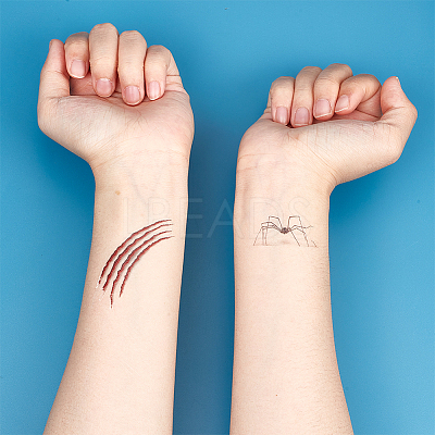 9 Sheets 9 Styles Halloween Temporary Face Tattoos STIC-WH0003-005-1