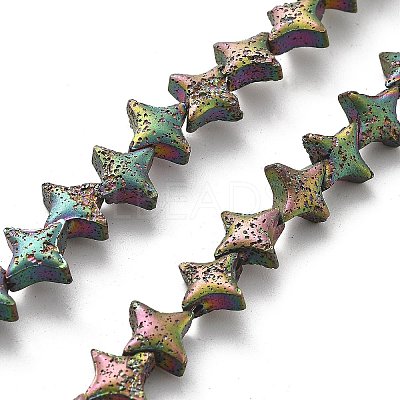 Electroplated Natural Lava Rock Beads Strands G-A251-C01-01D-1
