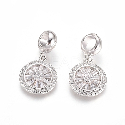 Brass Micro Pave Cubic Zirconia European Dangle Charms LS-ZIRC-E163-19P-1