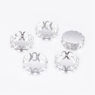 Brass Lace Edge Bezel Cups KK-C1764-3-S-1