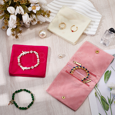 3Pcs 3 Colors Folding Velvet Jewelry Storage Bags for Earrings Rings Bracelets ABAG-CN0001-69B-1
