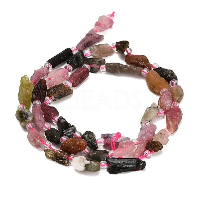 Raw Rough Natural Multicolor Tourmaline Beads Strands GG-CBAA9B4-F01-1