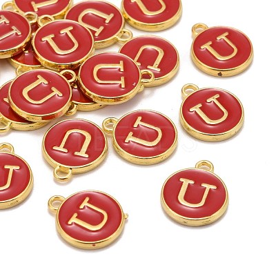Golden Plated Alloy Enamel Charms ENAM-S118-03U-1