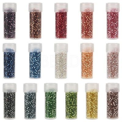 80G 16 Colors Cylinder Seed Beads SEED-YW0003-13-1