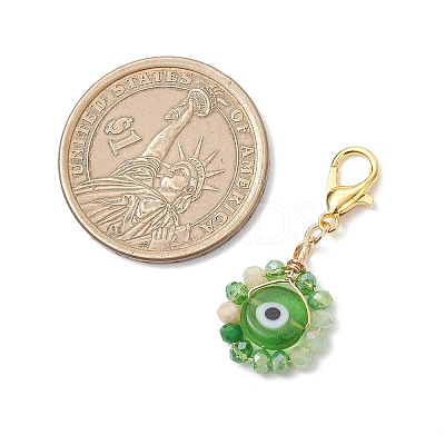 6Pcs Handmade Evil Eye Lampwork Pendant Decorations HJEW-JM04257-1