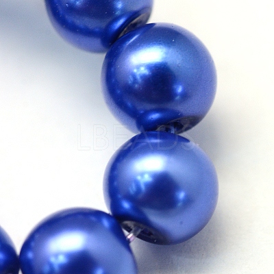 Baking Paint Pearlized Glass Pearl Round Bead Strands X-HY-Q003-4mm-28-1