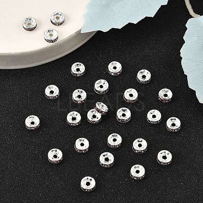 Brass Grade A Rhinestone Spacer Beads RB-A014-Z6mm-10S-1