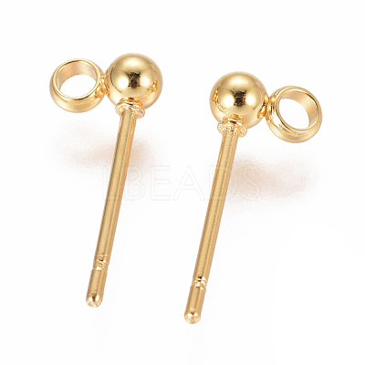 304 Stainless Steel Ear Stud Components STAS-F227-18A-G-1