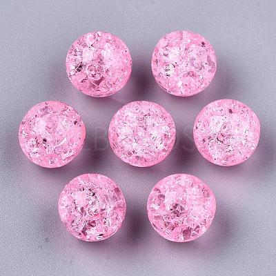 Transparent Crackle Acrylic Round Beads Strands CCG-R002-12mm-05-1