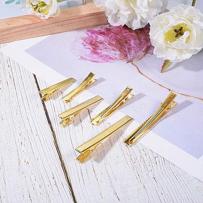 Iron Flat Alligator Hair Clip Findings IFIN-PH0023-65G-1