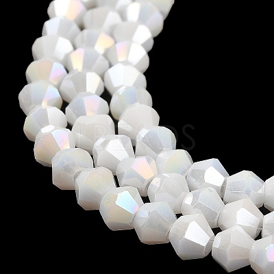 Opaque Solid Color Electroplate Glass Beads Strands GLAA-F029-P4mm-A15-1