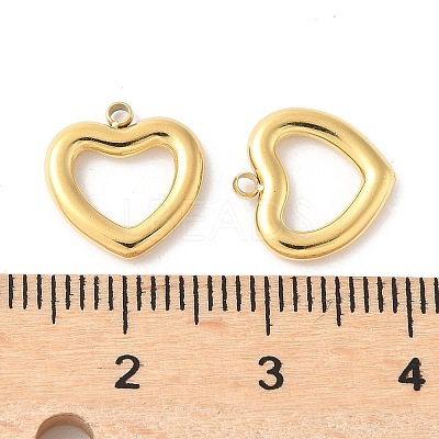 304 Stainless Steel Heart Charms STAS-L022-417G-1