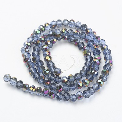 Electroplate Transparent Glass Beads Strands EGLA-A034-T4mm-R02-1