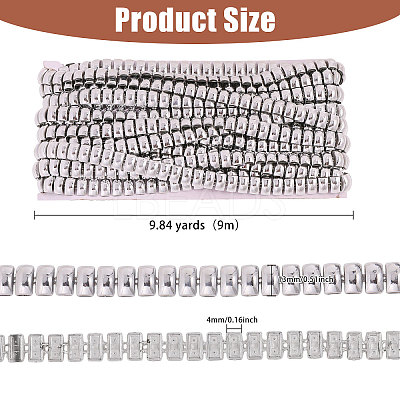 Rectangle Plastic Beaded Trimming DIY-WH0656-36A-1