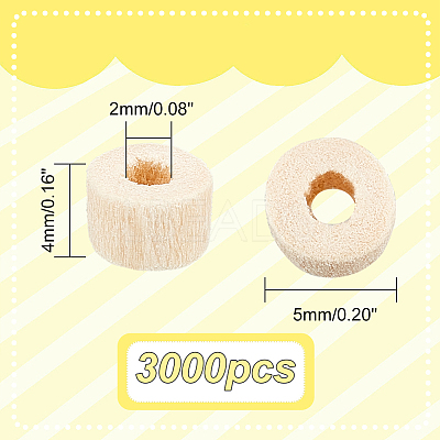 3000Pcs Undyed Natural Wood Tube Beads WOOD-GA0001-32-1