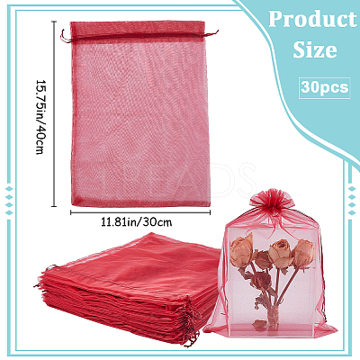 30pcs Large Organza Pouches Portable Shoes Bag Travel Storage Drawstring Bags OP-SP0001-03B-04-1