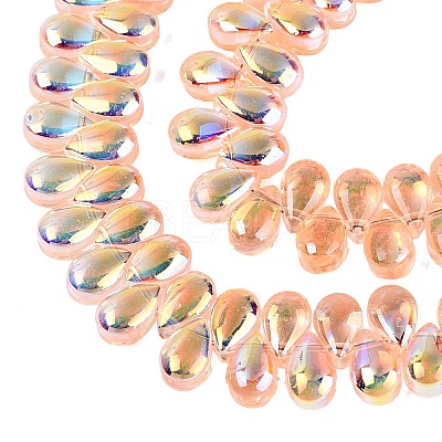 Electroplate Transparent Glass Beads Strands EGLA-N057-01A-05-1