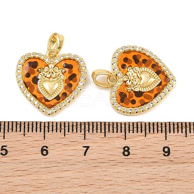 Brass Micro Pave Clear Cubic Zirconia Pendants CU-CBA415D-11G-01-1