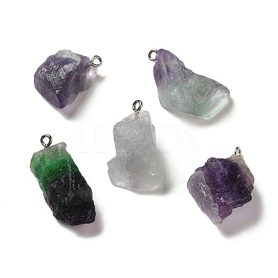 Raw Rough Natural Colorful Fluorite Pendants G-A028-01A-1