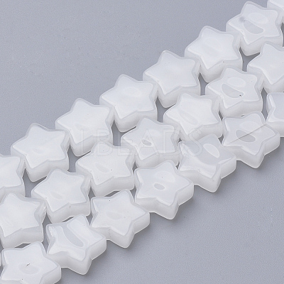 Natural White Jade Beads Strands X-G-Q974-08-1