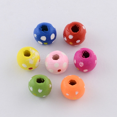 Dyed Natural Wood Beads WOOD-R249-058-1