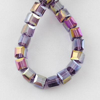 Electroplate Glass Beads Strands LS-EGLA-R030-6x6mm-09-1