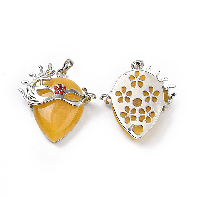 Natural Topaz Jade Pendants G-P496-02P-05-1
