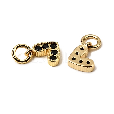 Brass Micro Pave Cubic Zirconia Charms ZIRC-F111-08G-01-1