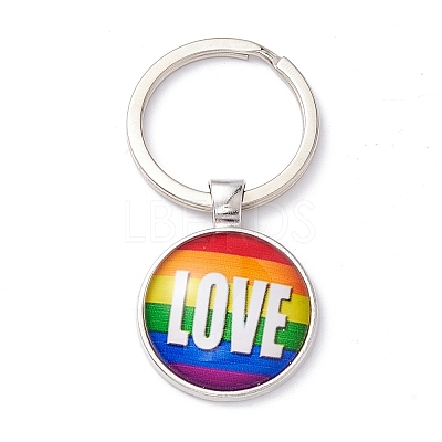 Pride Style Glass Keychain LS-KEYC-F033-01G-1