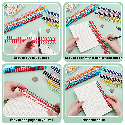 140Pcs 14 Colors Platic Binding Combs FIND-WA0001-15-1