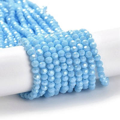 Electroplate Opaque Glass Beads Strands EGLA-A035-P4mm-A08-1
